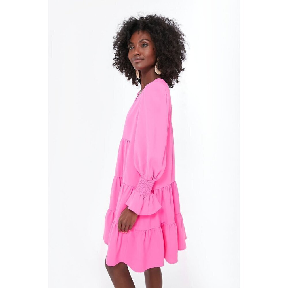 NWT Pomander Place Electric Pink Crepe Kenzo Dress, Size XS - Picture 3 of 6